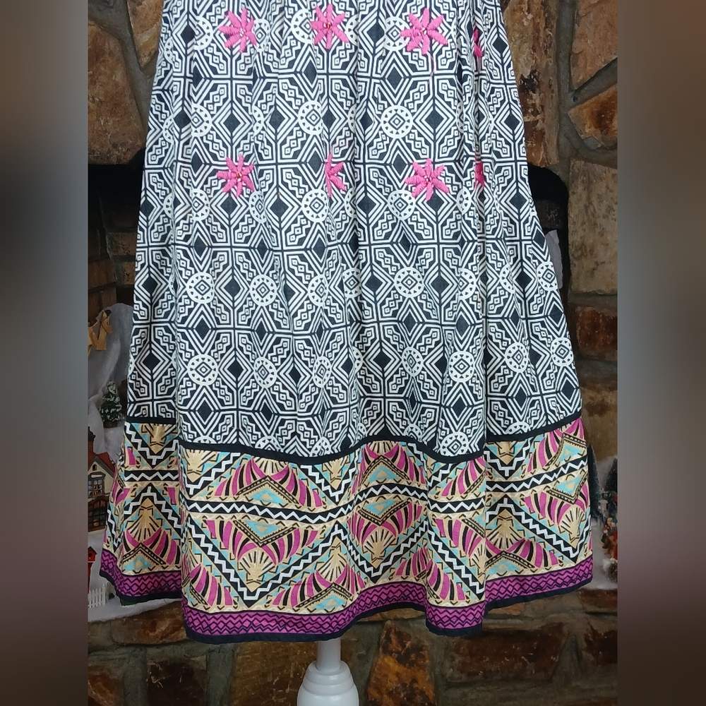 Grifflin Paris Y2k Colorful Geometric Pattern Dress Large Adjustable Straps - Picture 5 of 12